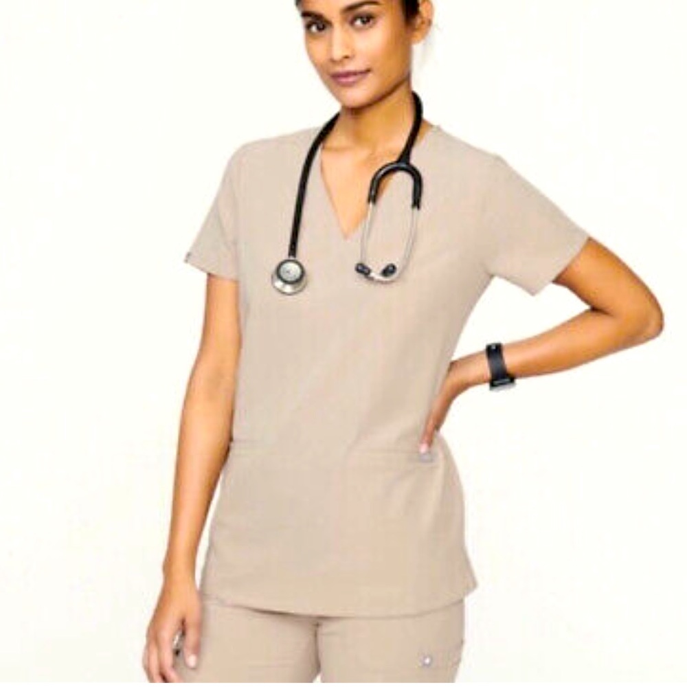 Figs Casma 3 Pocket Scrub Top, Limited Edition Boulder